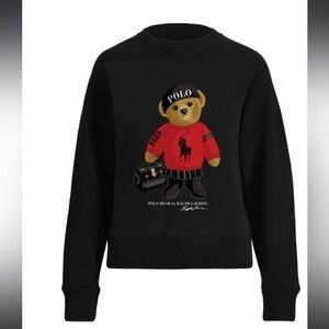 Polo by Ralph Lauren Black Sweatshirt with Red Bear Design